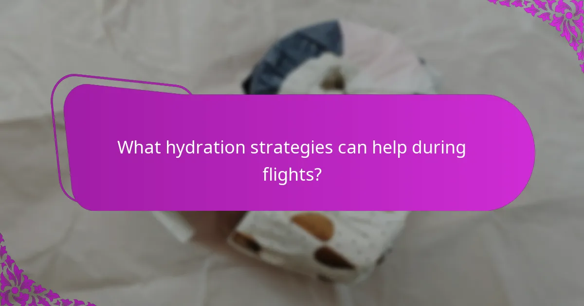 What hydration strategies can help during flights?